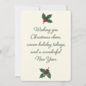 Heartfelt Glittering Wreath Family Photo Christmas シーズンカード (裏面)