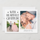 Heartfelt Gratitude White Wedding Multi Photo サンキューカード (正面)