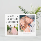 Heartfelt Gratitude White Wedding Multi Photo サンキューカード (スタンド正面)