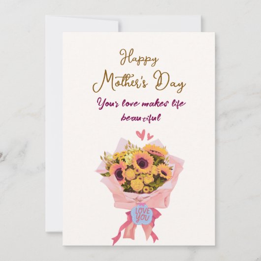 Heartfelt Happy Mother’s Day Card for Mom 招待状 (正面)