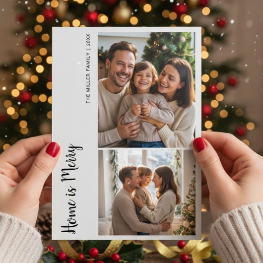 Heartfelt Home Is Merry Family Greeting Card シーズンカード