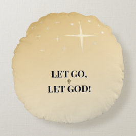 Heartfelt Let Go Let God Cross Comfort ラウンドクッション