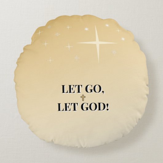 Heartfelt Let Go Let God Cross Comfort ラウンドクッション (正面)