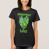 HEARTFELT LOVE FLORAL HEART GREEN Tシャツ (正面)