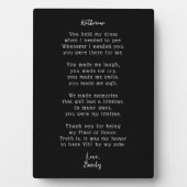 Heartfelt Maid of Honor Thank You Poem Plaque フォトプラーク (正面)