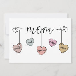Heartfelt Mom Heart Charm: Mother's Day & Birthday カード