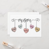 Heartfelt Mom Heart Charm: Mother's Day & Birthday カード (正面/裏面インサイチュ)