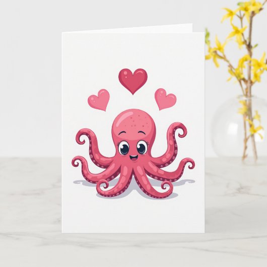 Heartfelt Octopus Art Card カード (黄色い花)
