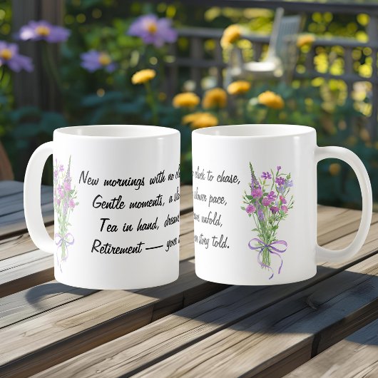 Heartfelt Quote for Retirement Elegant Wildflower コーヒーマグカップ