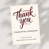 Heartfelt Script Graduation Thank You Card 案内状