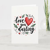 Heartfelt Script Love You Card カード (正面)