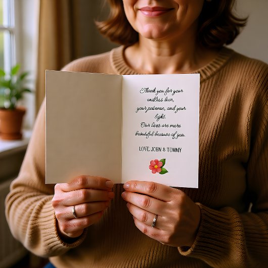 Heartfelt Script Personalized Photo Card カード