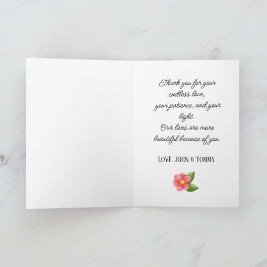 Heartfelt Script Personalized Photo Card カード (内部)