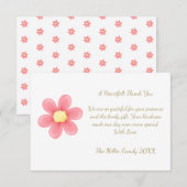 Heartfelt Thank You Card with Pink Daisy  サンキューカード (正面/裏面)