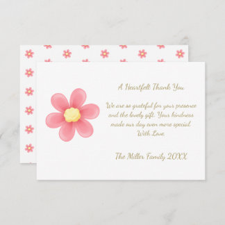 Heartfelt Thank You Card with Pink Daisy  サンキューカード