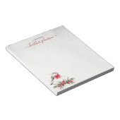 Hearthlight Notes 冬のロビン鳥のオーダーメイド ノートパッド (アングル)