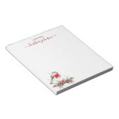 Hearthlight Notes 冬のロビン鳥のオーダーメイド ノートパッド (アングル)