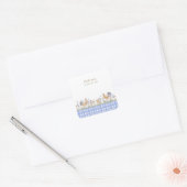Hearthlight Notes 春の柔らかな牧草地のギンガムチェック スクエアシール (封筒)