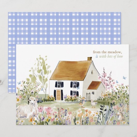 Hearthlight Notes Spring Soft Meadow Garden ノートカード (正面/裏面)