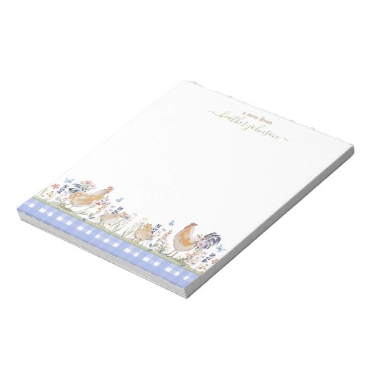 Hearthlight Notes Spring Soft Meadow Gingham ノートパッド (回転)