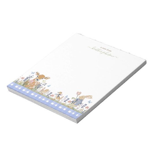 Hearthlight Notes Spring Soft Meadow Gingham ノートパッド (回転)