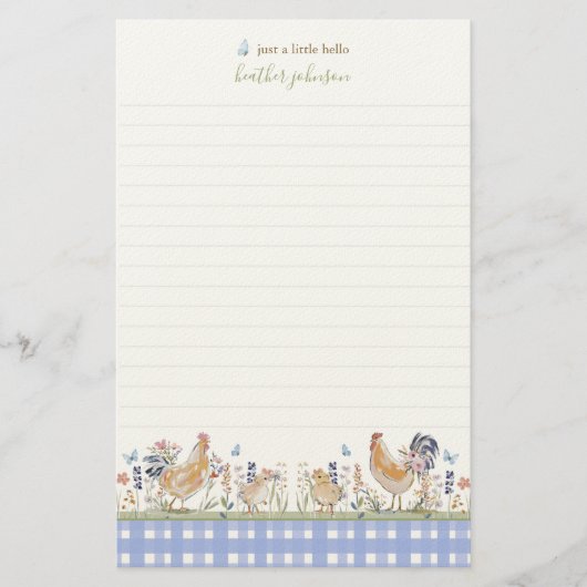 Hearthlight Notes Spring Soft Meadow Gingham 便箋 (正面)