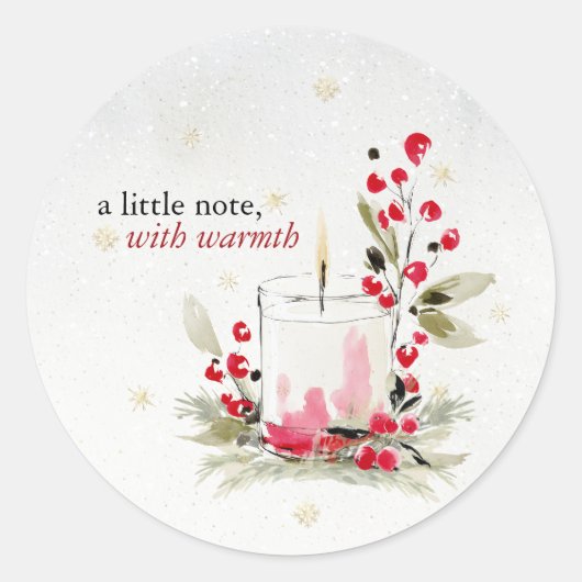 Hearthlight Notes Winter Cozy Candle Personalized ラウンドシール (正面)