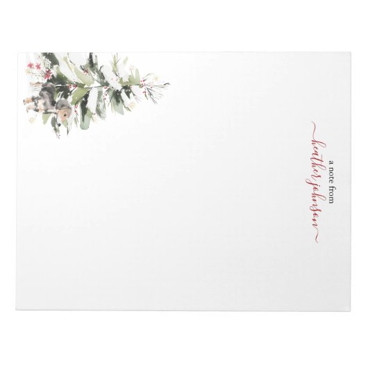 Hearthlight Notes Winter Cozy Dog Personalized ノートパッド (正面)