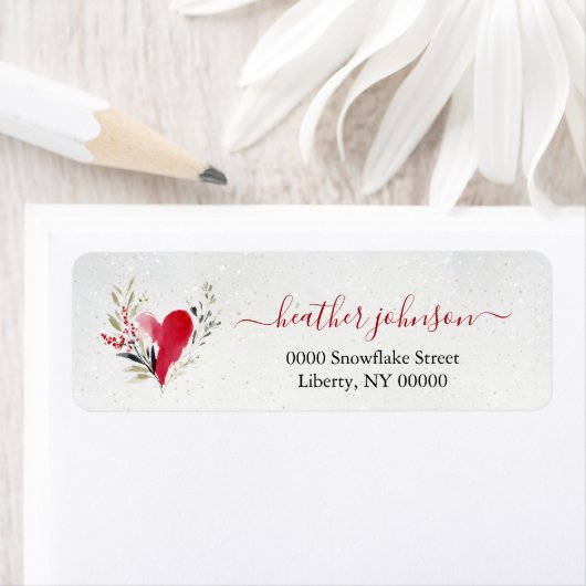 Hearthlight Notes Winter Cozy Heart Personalized ラベル (インサイチュ)