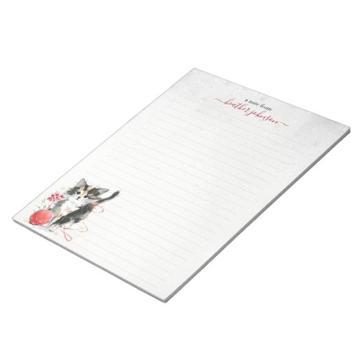 Hearthlight Notes Winter Cozy Kitten Personalized ノートパッド (アングル)