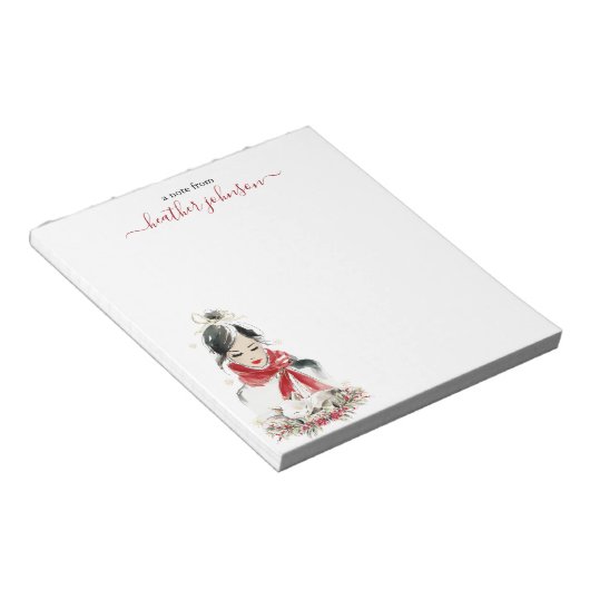 Hearthlight Notes Winter Cozy Kitten Personalized ノートパッド (アングル)