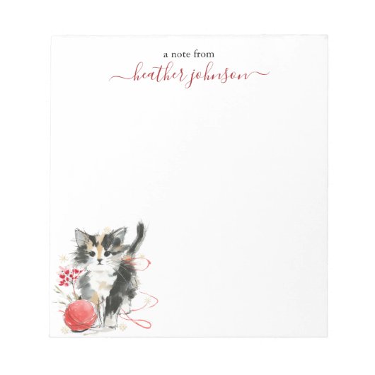 Hearthlight Notes Winter Cozy Kitten Personalized ノートパッド (正面)