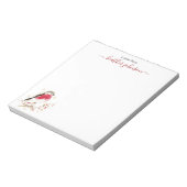 Hearthlight Notes Winter Robin Bird Personalized ノートパッド (回転)