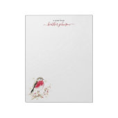 Hearthlight Notes Winter Robin Bird Personalized ノートパッド (回転)