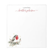 Hearthlight Notes Winter Robin Bird Personalized ノートパッド (正面)