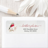 Hearthlight Notes Winter Robin Bird Personalized ラベル (インサイチュ)