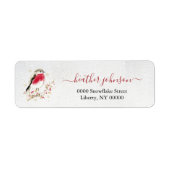 Hearthlight Notes Winter Robin Bird Personalized ラベル (正面)