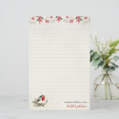 Hearthlight Notes Winter Robin Bird Personalized 便箋 (スタンド正面)