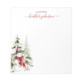 Hearthlight Notes Winter Snowman Personalized ノートパッド