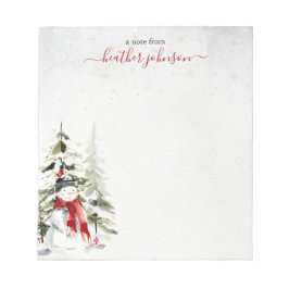 Hearthlight Notes Winter Snowman Personalized ノートパッド