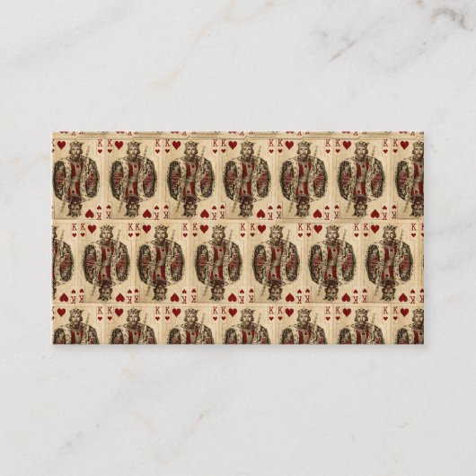 Heartsヴィンテージ王のトランプのコラージュ 名刺 (正面)