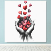Hearts キャンバスプリント (インサイチュ (ウッドフロア))
