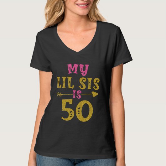 Hearts 50th Bday For Sister From Sister Brother  1 Tシャツ (正面)