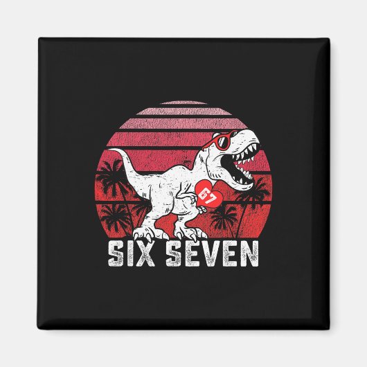 Hearts 67 Valentine’s Day 67 Meme Six Seven 6 7 T- マグネット (正面)