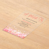 Hearts A Match Made in Heaven Bridal Shower  アクリル招待状 (レイダウン)