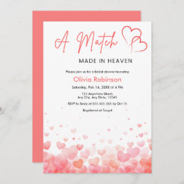 Hearts A Match Made in Heaven Bridal Shower  招待状