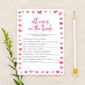 Hearts All Eyes On The Bride Bridal Shower Game  便箋