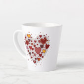Hearts allover カフェラテマグ (左アングル)