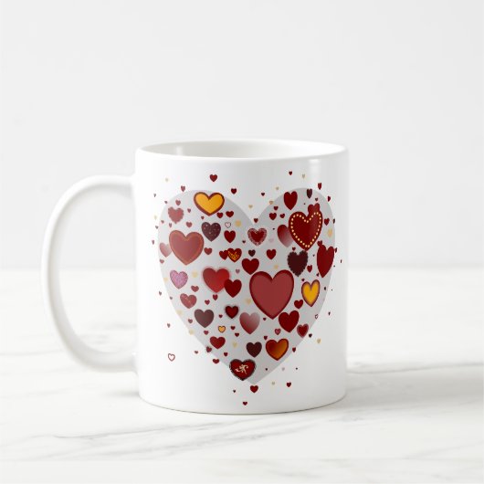 Hearts allover コーヒーマグカップ (左)