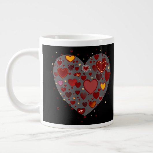 Hearts allover ジャンボコーヒーマグカップ (左)